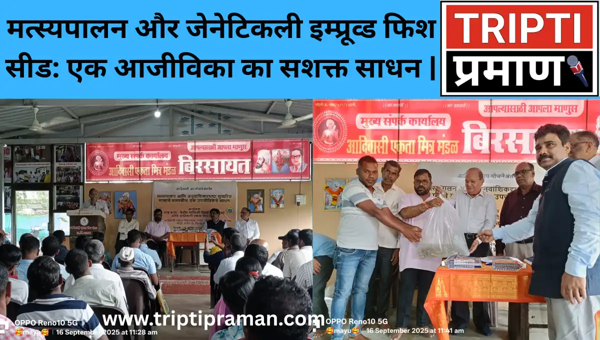 मत्स्यपालन और जेनेटिकली इम्प्रूव्ड फिश सीड: एक आजीविका का सशक्त साधन |