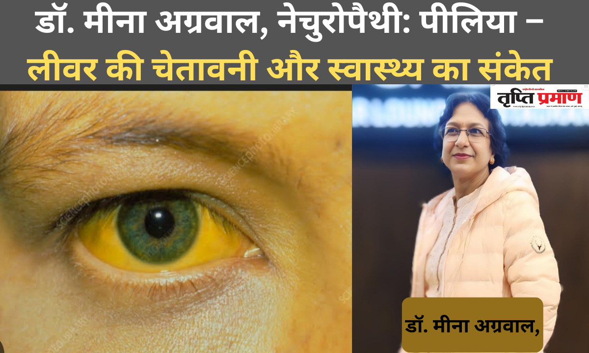 डॉ. मीना अग्रवाल, नेचुरोपैथी: पीलिया – लीवर की चेतावनी और स्वास्थ्य का संकेत |