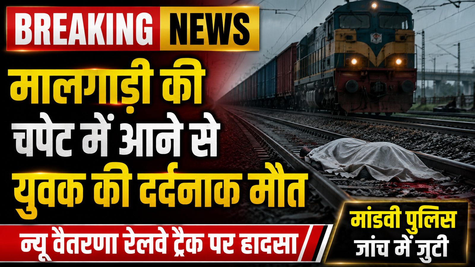 न्यू वैतरणा रेलवे ट्रैक पर दर्दनाक हादसा: मालगाड़ी की चपेट में आने से 25 वर्षीय युवक की मौत |