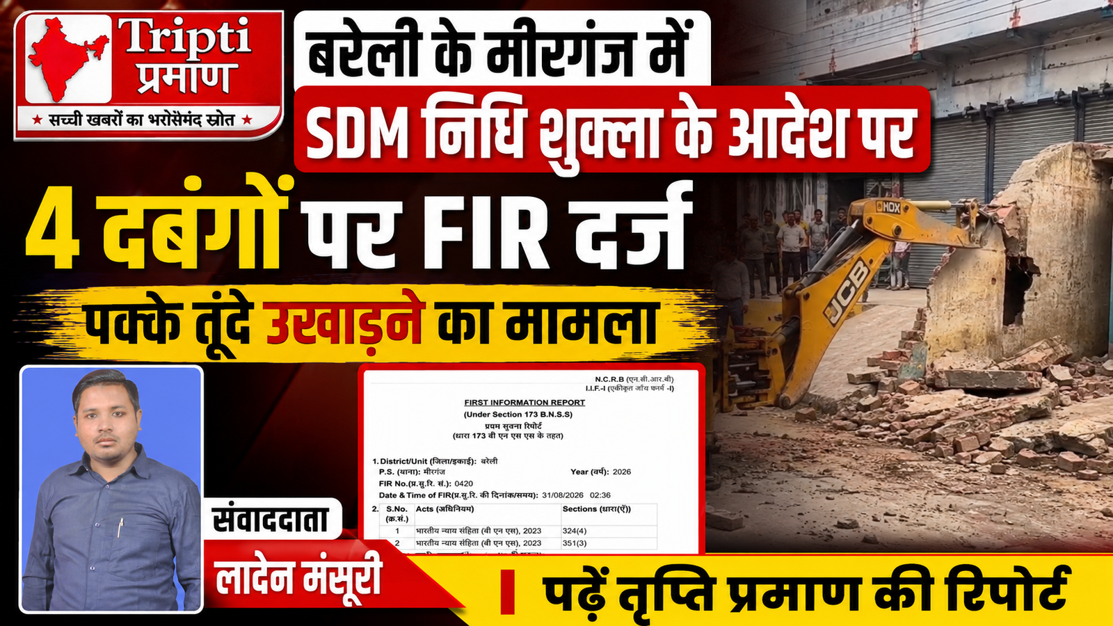 एसडीएम के कड़े रुख से भू-माफियाओं में हड़कंप: कोर्ट के आदेश पर लगे सीमा-चिह्न उखाड़ने वाले 4 दबंगों पर एफआईआर