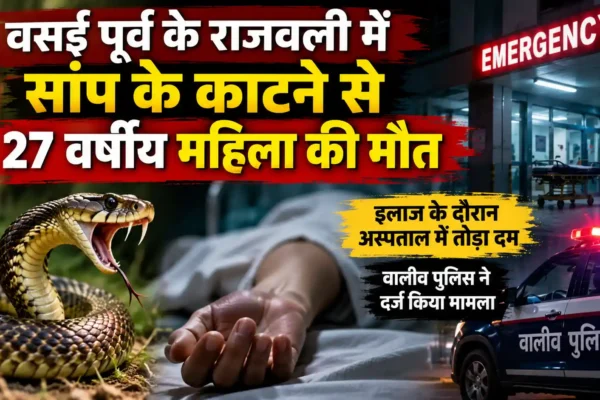 वसई में सर्पदंश से 27 वर्षीय महिला की मौत, इलाज के दौरान अस्पताल में तोड़ा दम |
