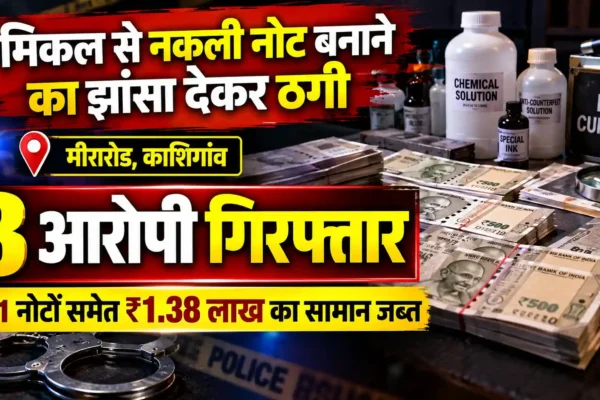 केमिकल से नकली नोट बनाने का झांसा देकर ठगी करने वाले गिरोह का पर्दाफाश, 3 आरोपी गिरफ्तार |