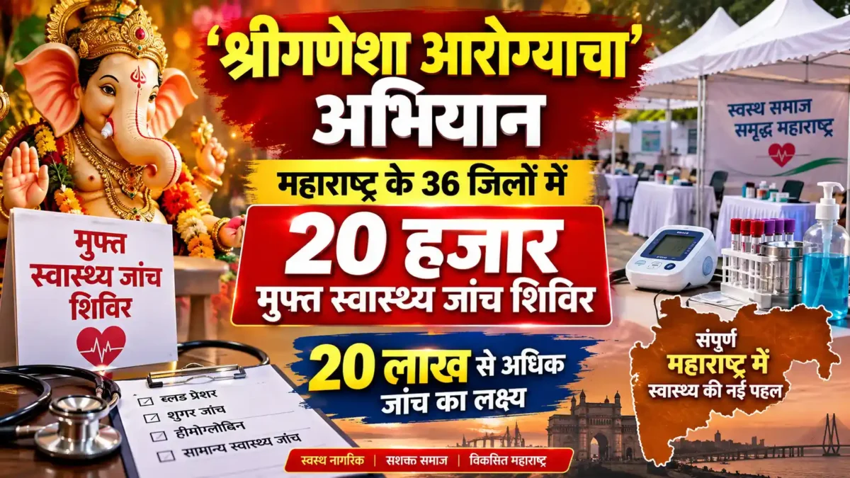 ‘श्रीगणेशा आरोग्याचा’ अभियान से राज्यभर 20 हजार मुफ्त स्वास्थ्य शिविर |